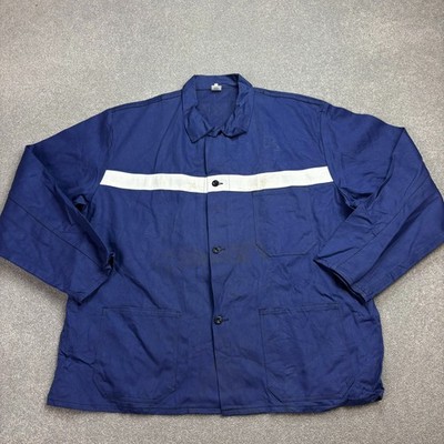 Französische Jacke Erwachsene 2XL XXL Blau Vintage Workwear Utility Chore Outdoor Canvas Herren