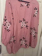 Kindred Embroidered  Floral Tunic Top 3XL