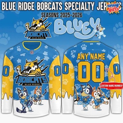 Personalized Blue Ridge Bob.cats x Blu.ey Day 2025 Special Hockey Shirt Men's