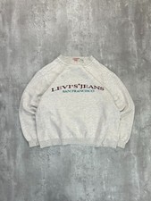 Vintage 90s Levis Jeans Embroidered Spellout Crewneck Sweatshirt Size Medium