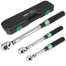 3Pcs Torque Wrench Set 1/4 3/8 1/2''Drive Torque Wrench Dual-Direction 5-200NM