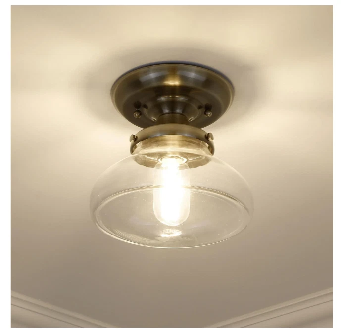 Golden Lighting 3419-SF BLK-CLR Nash - 1 Light Semi-flush-Matte Black Finish - Image 4 of 4