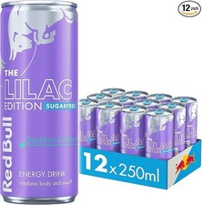 Red Bull Lilac Edition Sugar Free 250ml x12 Cans Energy Drink Grapefruit Flavour