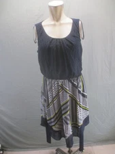AB Studio Size L Womens Multicolor Sleeveless Round Neck Asymmetric Dress 804