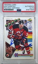 Ken Daneyko auto insc 1994 Score card #142 PSA Encapsulated New Jersey-Devils