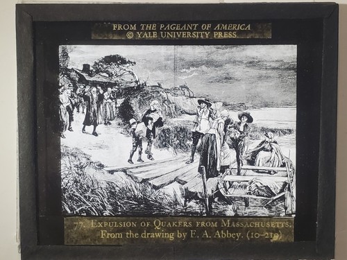 Espulsione dei Quaccheri dal Massachusetts, c1929 Lanterna Magica Scivolo di Vetro - Foto 3 di 3