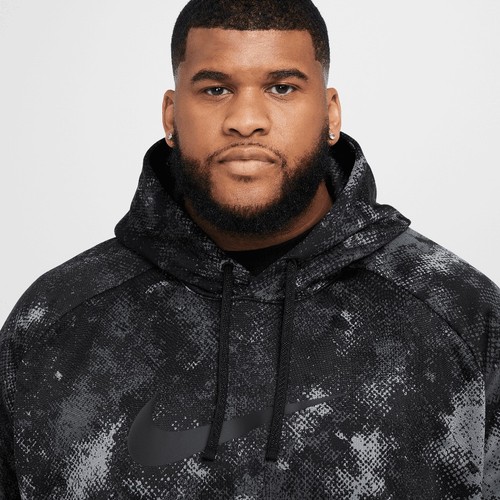 Nike Men's Therma-FIT Versatile Pullover Camo Hoodie Black Size 3XL FZ1088-010 - Picture 3 of 9
