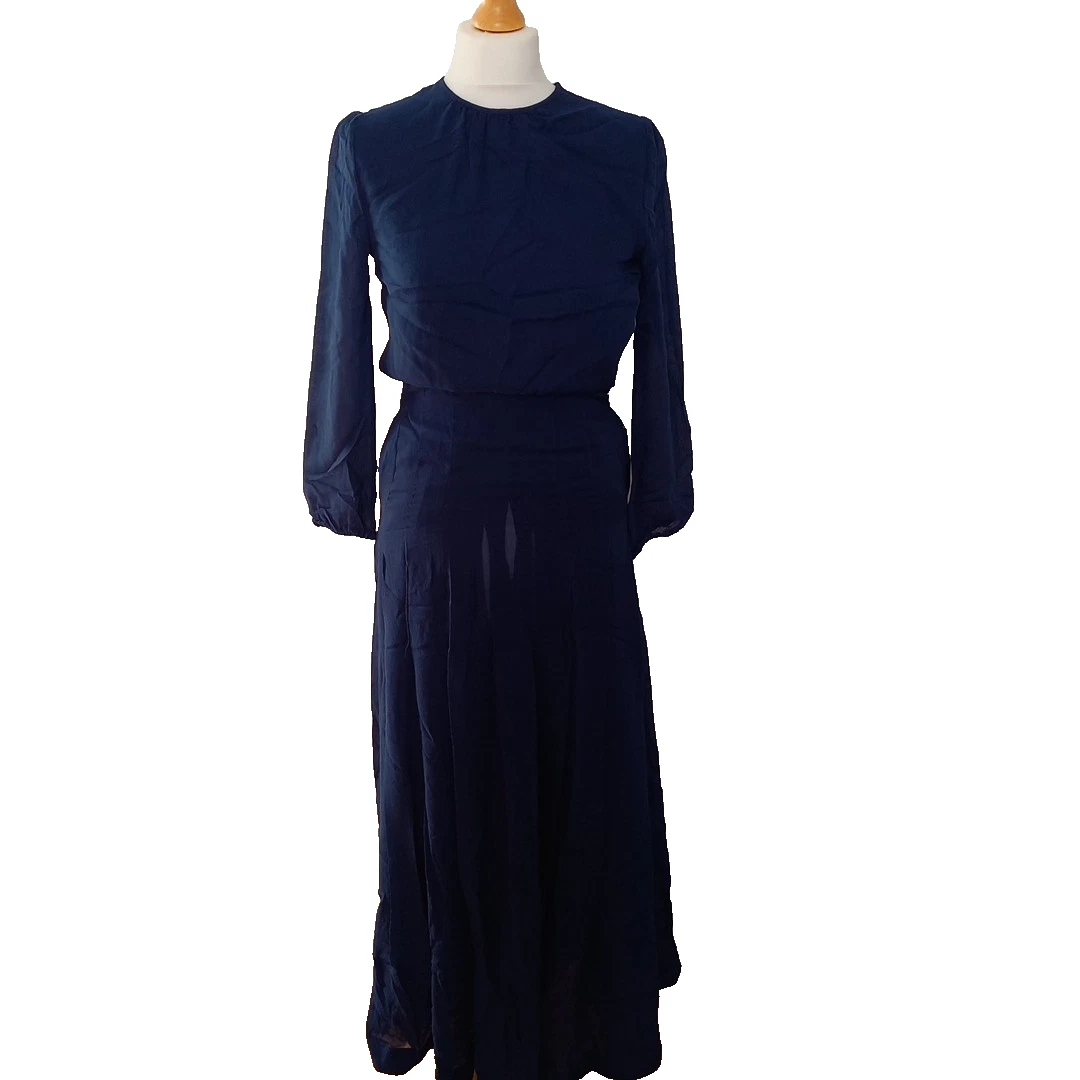 Chiffon Long Sleeve Blue Dresses for Women for sale
