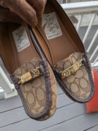 Coach Signature Khaki Kastanie Olympia Halbschuhe 8,5M