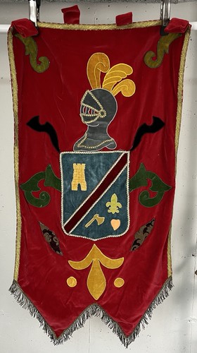 Homemade Coat Of Arms Heraldic Shield Knight Banner 24”x49” Heavy