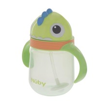 Nuby No-Spill Clik-it Silicone Straw Trainer Cup - 8 oz - 360 Weighted Straw Tod