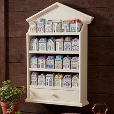 Vintage Spice Jar Wooden Rack W/ 4 Tier Hanging Spice Rack Wall Mounting Kitchen