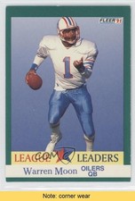 1991 Fleer League Leaders Warren Moon #410 HOF READ 2m7