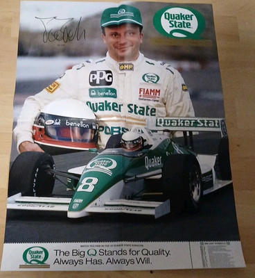 Poster TEO FABI mit Autogramm Quaker State 1989