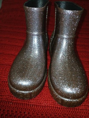 UGG Women's Drizlita Waterproof  Rain boots Glitter  Purple Size 8 1/2