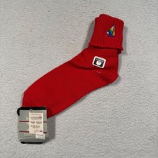 Vintage Crew Socks Womens Size 9-11 Red Sailboat Embroidered NWT Made in USA