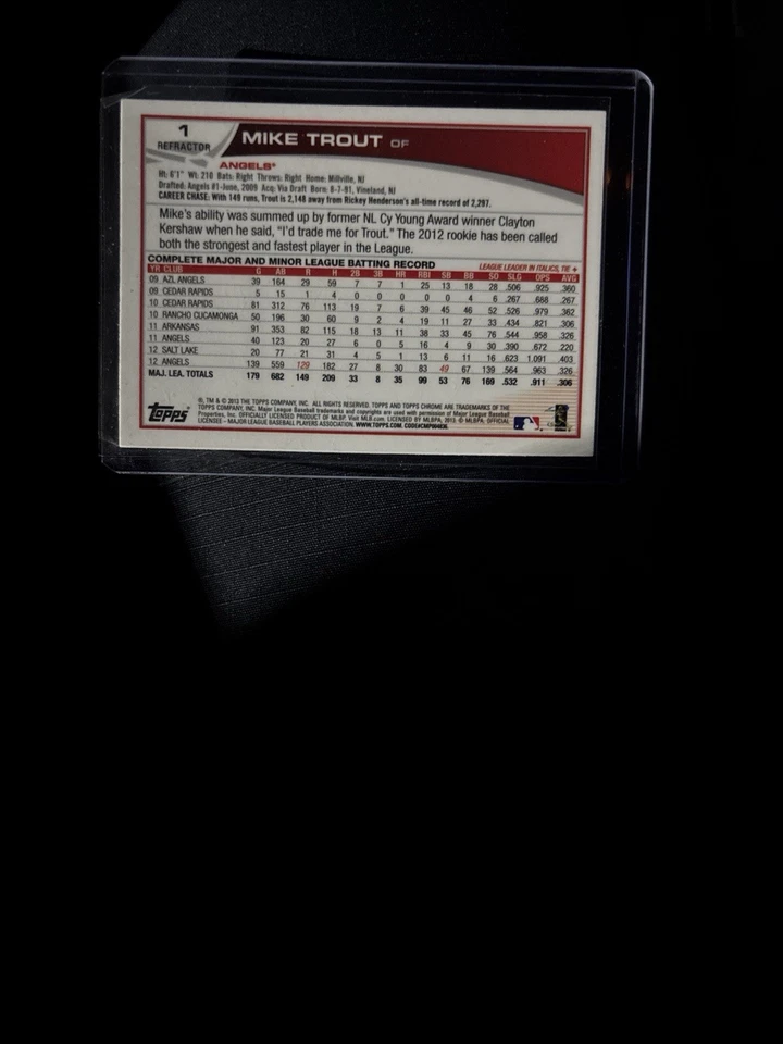 Topps Chrome 2013 - Mike Trout #1 refractor púrpura Foto 4 de 4