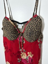 Vintage Leopard Floral Teddy Lingerie Camisole Med Seductive Wear Etoile