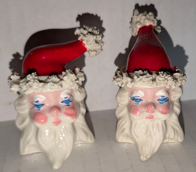Vtg MCM Salt & Pepper Shakers Old Flame Candle Co 1950s Japan Ceramic w/cork H3