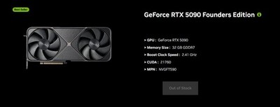 NVIDIA GeForce RTX 5090 32GB Founders Edition Graphics Card - BRAND NEW SEALED