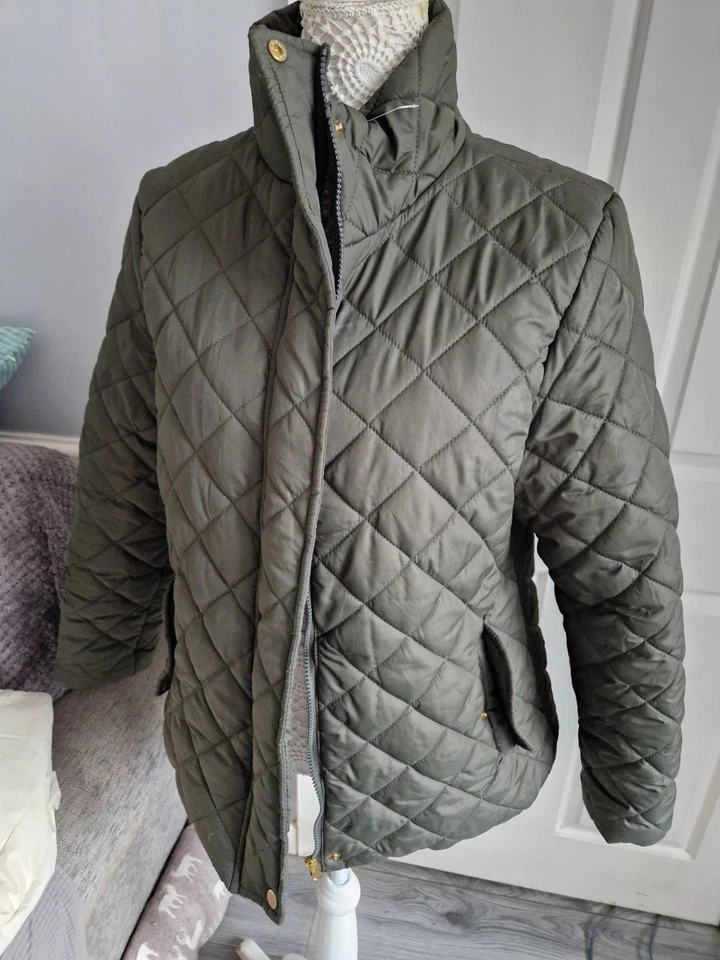 Atmosphere Kahki Green Padded Barbour Style Coat 18 Bnwot Polyester - Image 2 of 4
