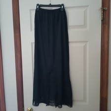 Vassarette Half Slip Size Medium Long Length 36" black nylon High Slit