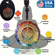 7 Chakra Natural Stone Energy Pendant Necklace Yoga Reiki Healing Amulet Gifts