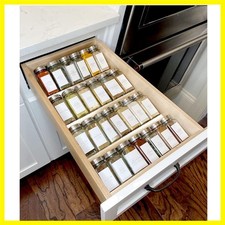 Clear Acrylic Spice Drawer Organizer, 4 Tier Seasoning Jars Drawers Insert, K...