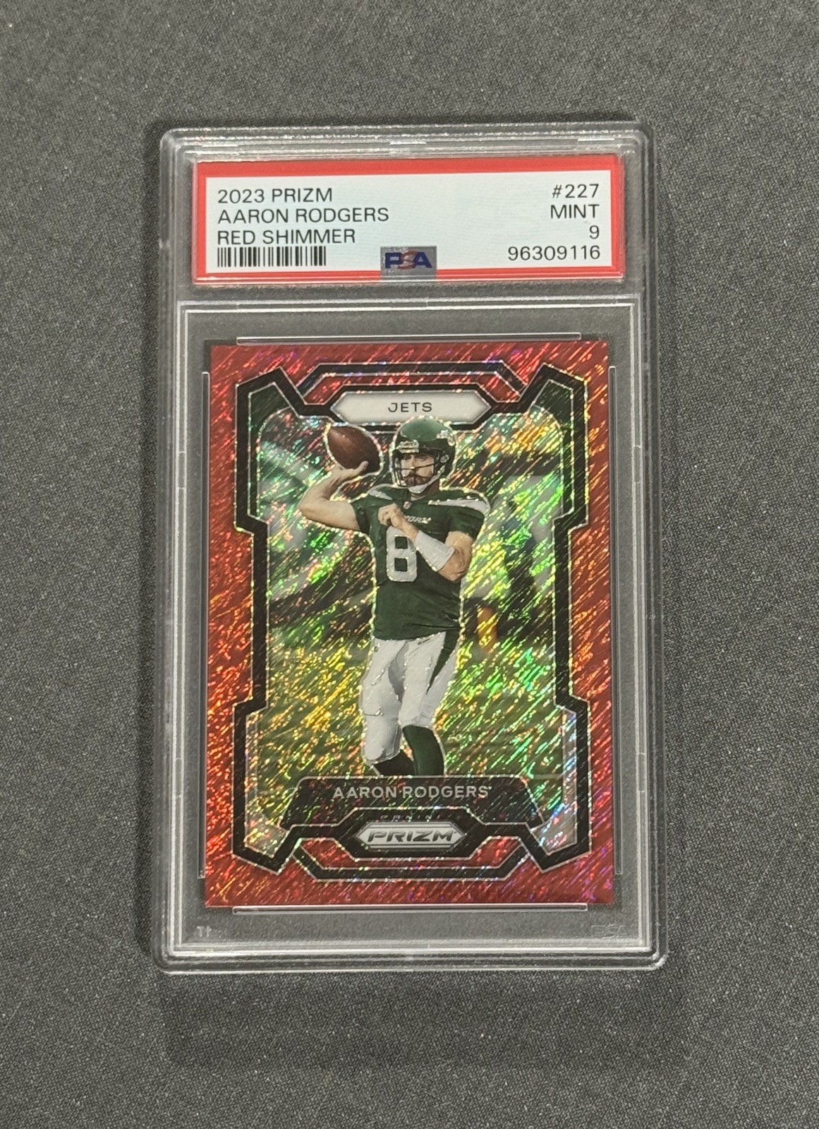 2023 Prizm Red Shimmer /35 !🔥 Aaron Rodgers #227 SSP PSA 9 Gem Mint 💎