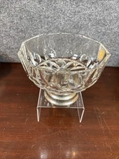 Vintage Crystal Compote Candy Bowl with Silver Plated Pedestal~Made in England