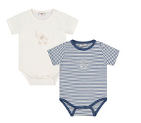 Salt and Pepper Baby Doppelpack Bodys Gr. 56 Newborn Blau/ Beige