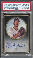 Clayton Kershaw 2016 Topps Transcendent Black Framed Auto PSA 8 #TCACK 1/1