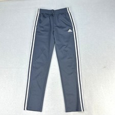 Adidas Training Pants Youth 14/16 Gray 3-Stripes Soccer Ankle Athletic AK5527