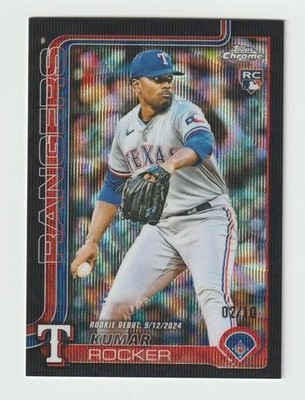KUMAR ROCKER 2025 TOPPS CHROME UPDATE RC BLACK WAVE REFRACTOR # 2/10 ROOKIE!