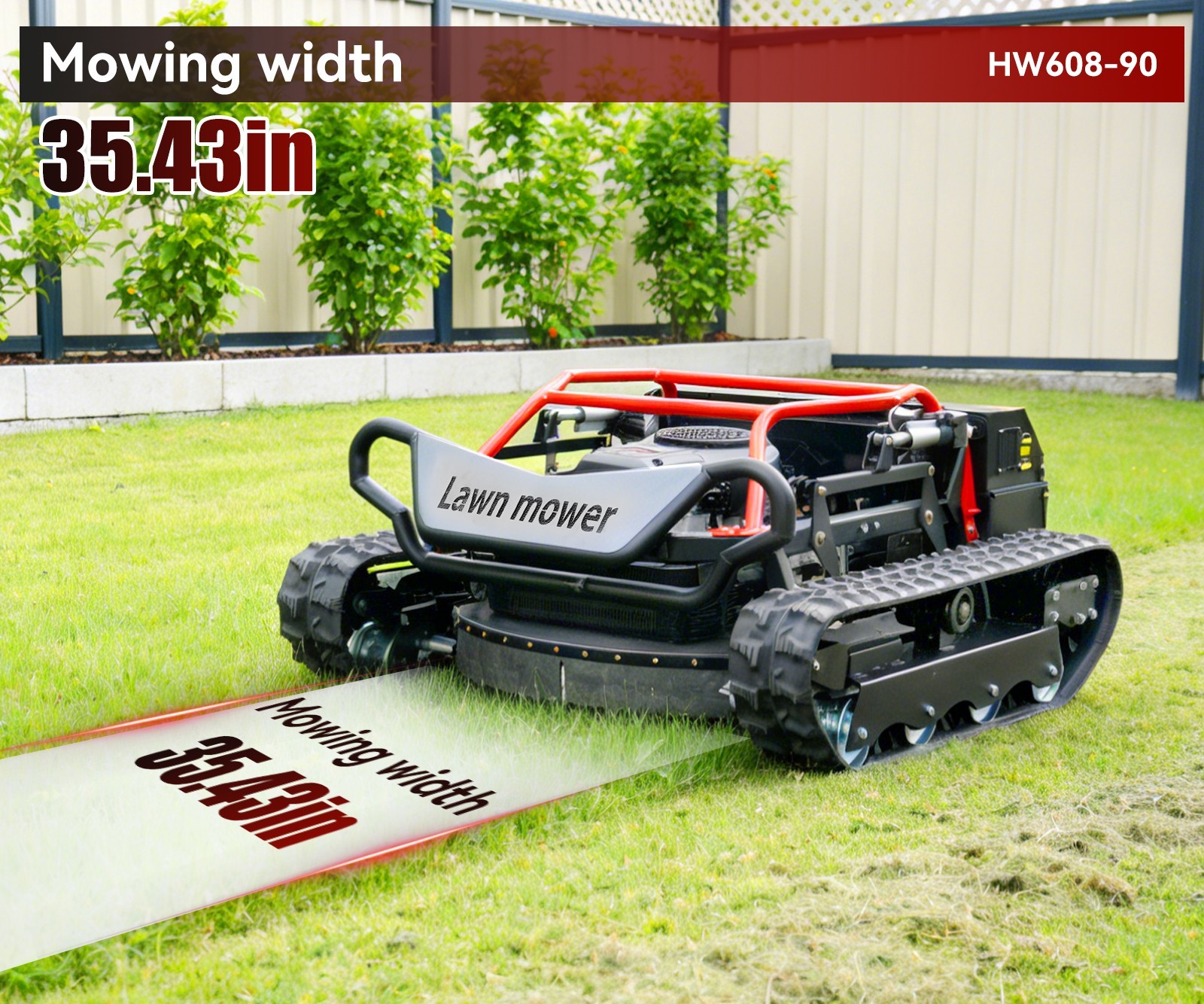 27 HP All Terrain Remote Control Off-Road Lawn Mower Adjustable Mowing Height