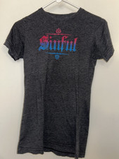 Sinful Womens Medium Gray T-Shirt 50/50 Cotton Poly Tee USA Made