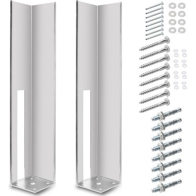 2 Pack Hot Dipped Galvanized Wood Post Mount Tower/Vinyl Fence Concrete Brack...