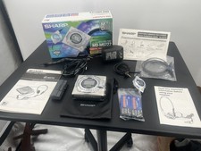 Sharp MD-MS722 Portable MiniDisc Recorder Player Silver Bundle Untested As Is