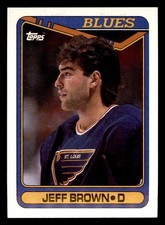  295 Jeff Brown Blues 1990 Topps Hockey Sports Trading Card CC
