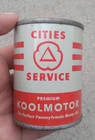 Vintage Cities Service Koolmotor Oil Can Coin Bank Red Advertising 1950s