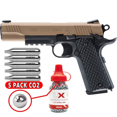 Colt M45 .177 Cal Air Pistol Blowback CO2 BB Gun w/ BBs & 5 CO2