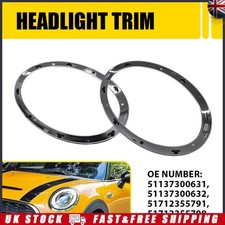 NEW FITS MINI F55 F56 F57 CHROME PAIR HEADLIGHT RING TRIM SURROUND 51137300631