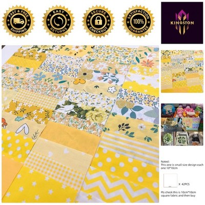 Soft Cotton Patchwork Fabric Bundles - 42Pcs 10cm x 10cm for Sewing Projects