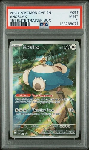 2023 POKEMON SVP EN-SV BLACK STAR PROMO 151 ELITE TRAINER BOX #051 SNORLAX PSA 9