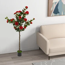 150CM Outdoor Decor Artificial Camellia Tree Flower Plants Artificial Tree