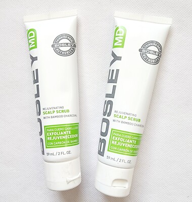 2x BOSLEY MD Rejuvenating Scalp Scrub Bamboo Charcoal 2floz Each SEALED! C11