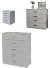 3/4/5 Chest of Drawers Wood Wooden Drawer Bedside Storage Unit Cabinet Rack Grey