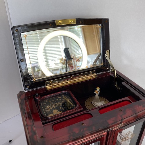 Vintage Kings Acrylic Musical Wedding Jewelry Box w/Clock "Love Story" S264 - Picture 4 of 11