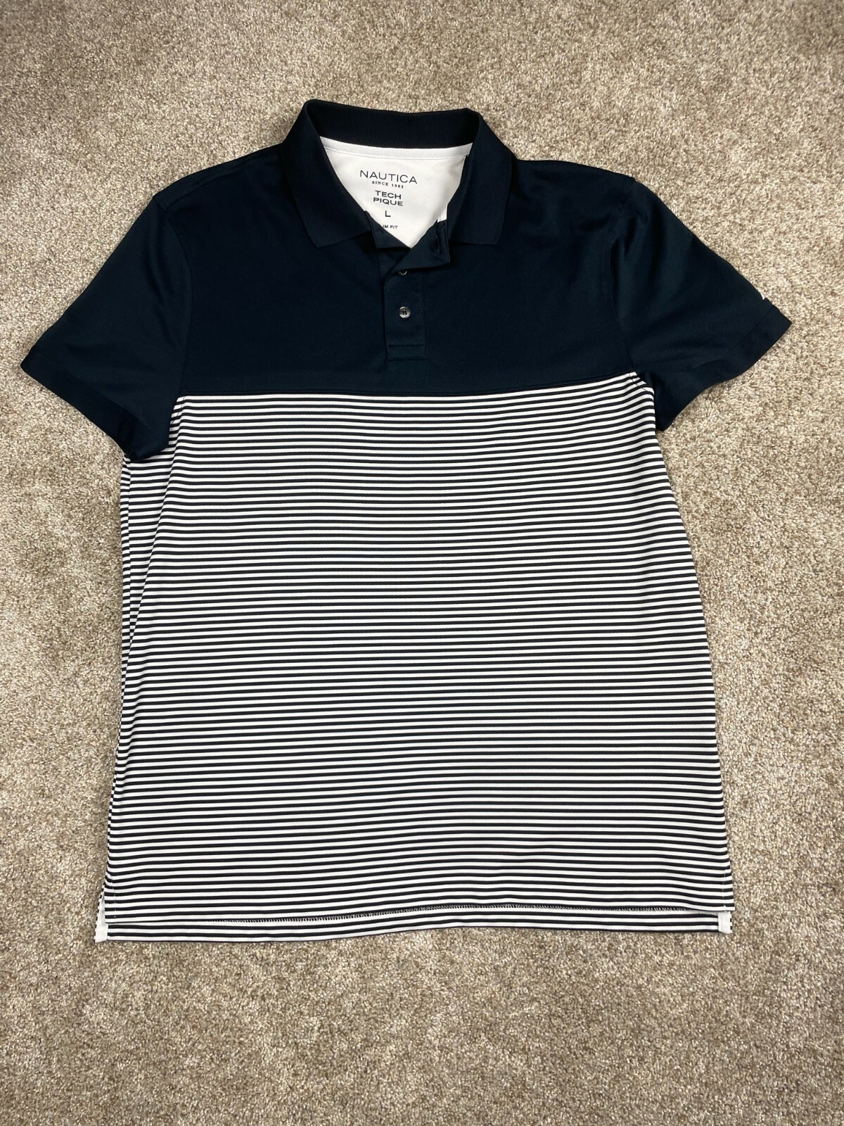 Nautica Short Sleeve Tech Pique Polo 