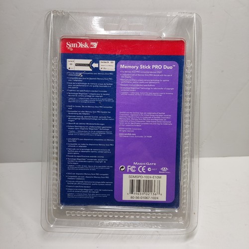 SanDisk 1GB Memory Stick PRO Duo with Memory St1ck PRO Adaptor New in case - Picture 2 of 3
